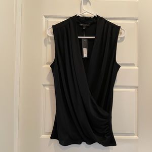 Banana Republic Black Sleeveless Wrap Top, Size S, NWT